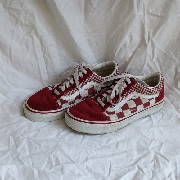 Vans red checker lace-up sneaker M5.5/W7 - Picture 2 of 7
